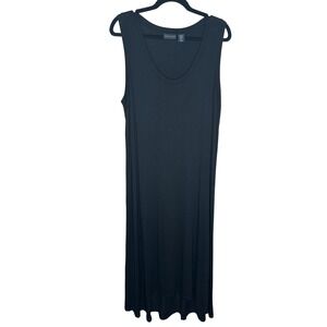 Adrienne‎ Vittadini Woman's Halo Maxi Dress Size XL Black V-Neck Sleeveless